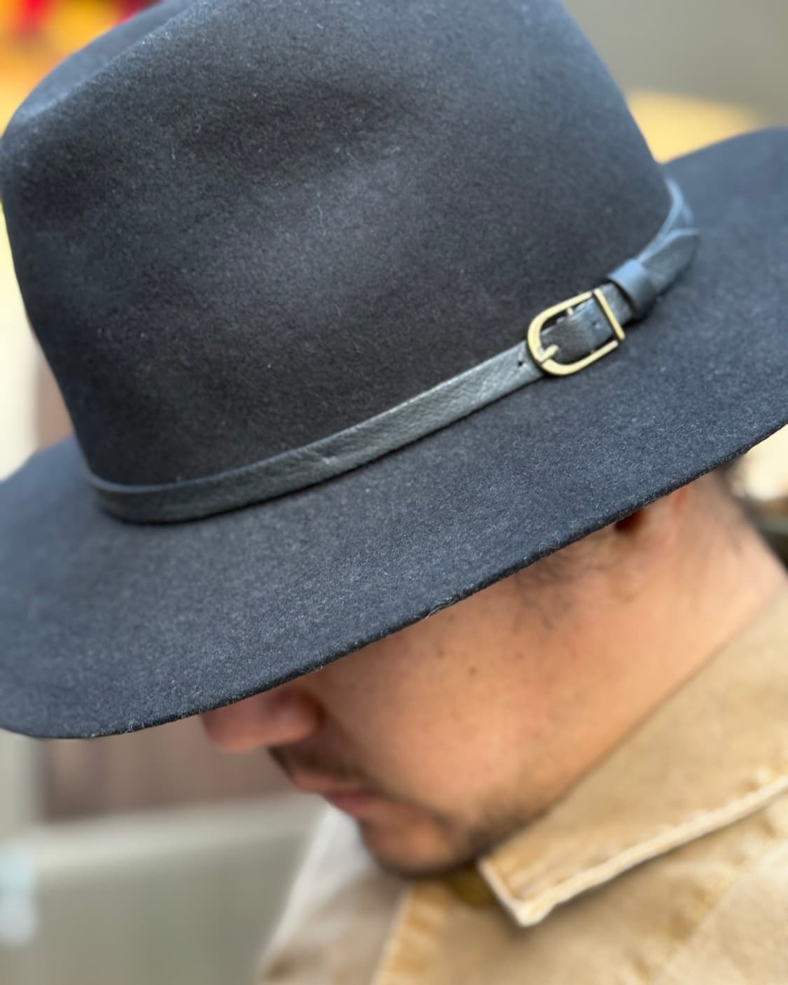 클럽모나코 레더 밴드 울 펠트 페도라 OS 상품이미지10