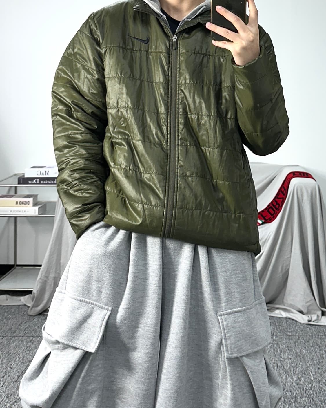 나이키 골프 카키 경량 패딩 자켓 XL 상품이미지3