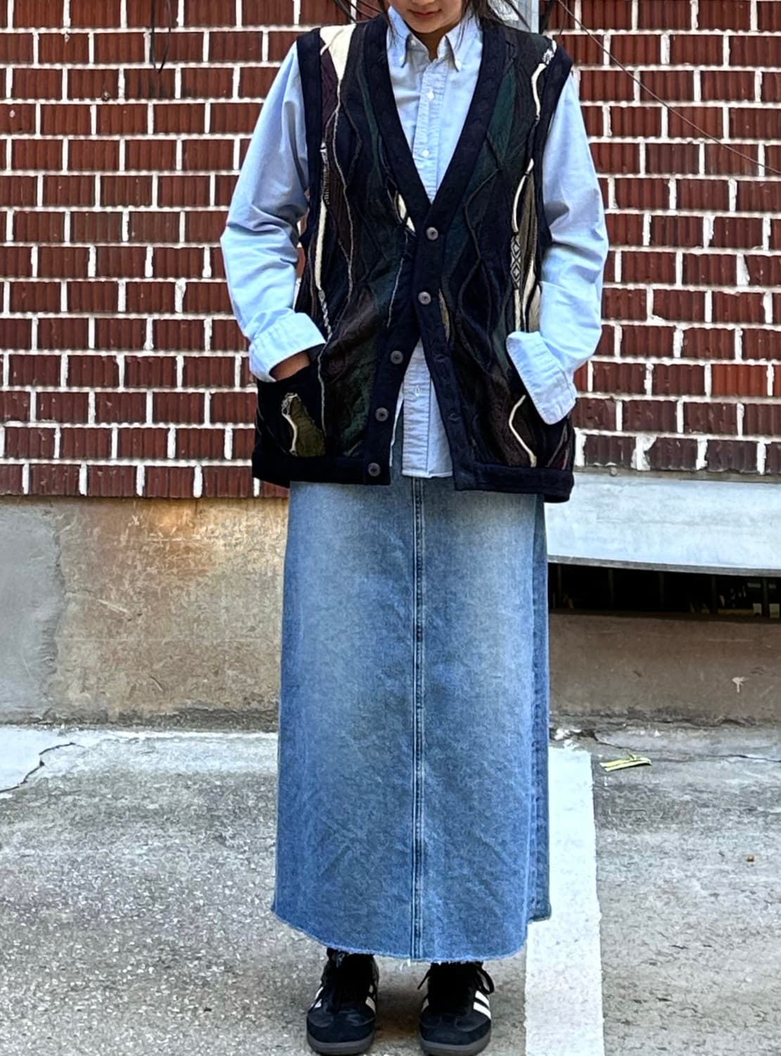 폴로 플리스 스윙톱 쿠지 케이블  베스트 폴로 셔츠 포니테일 데님스커트 상품이미지7