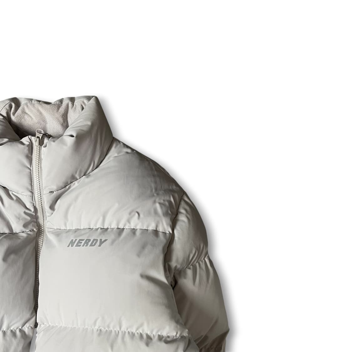 널디 화이트그레이 로고 덕다운 패딩 M 상품이미지2