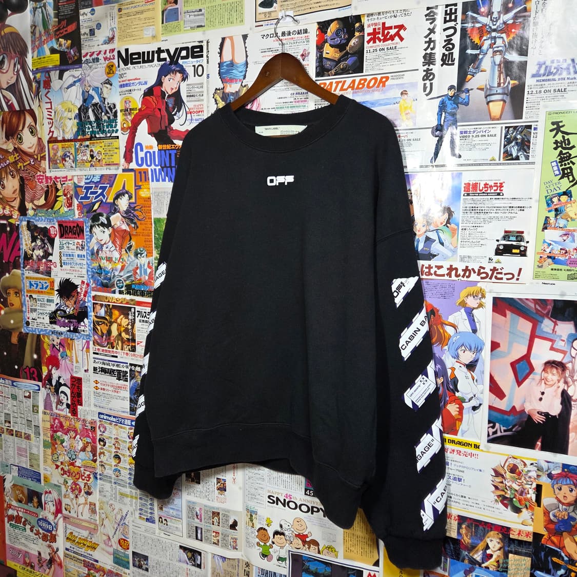 오프화이트 에어포트 애로우 테이프 스웻 맨투맨 상품이미지5