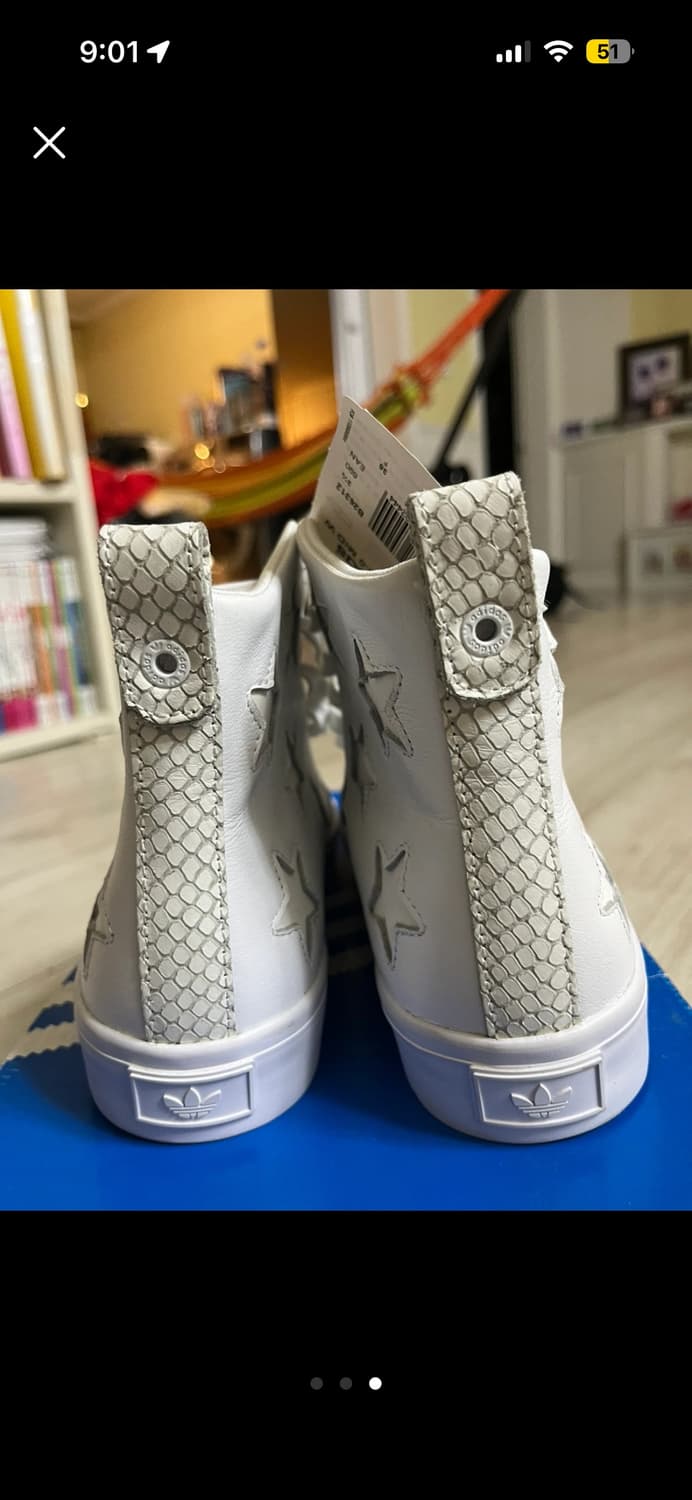 아디다스 별모양 흰색 하이탑 스니커즈220 상품이미지3