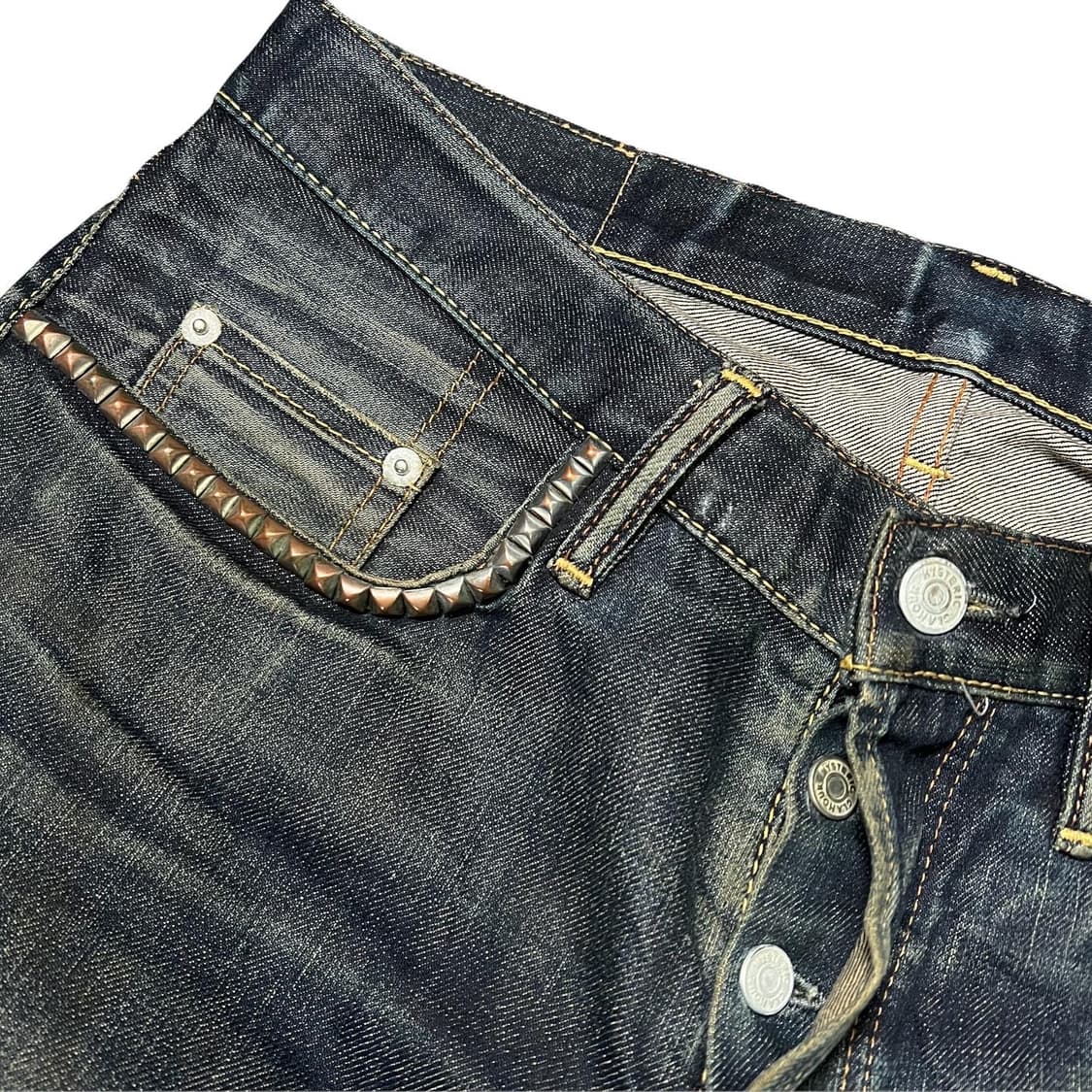 히스테릭 글래머 오일 워시드 데미지 셀비지 진 상품이미지4