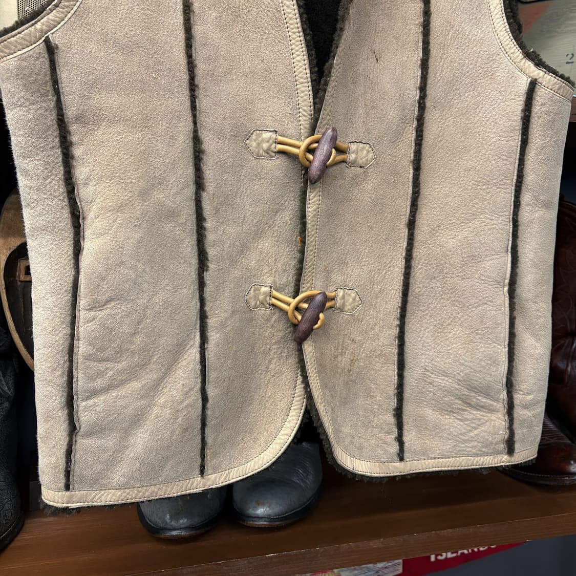 빈티지 시어링 양털 스트링라인 스웨이드 베스트 N513 상품이미지4