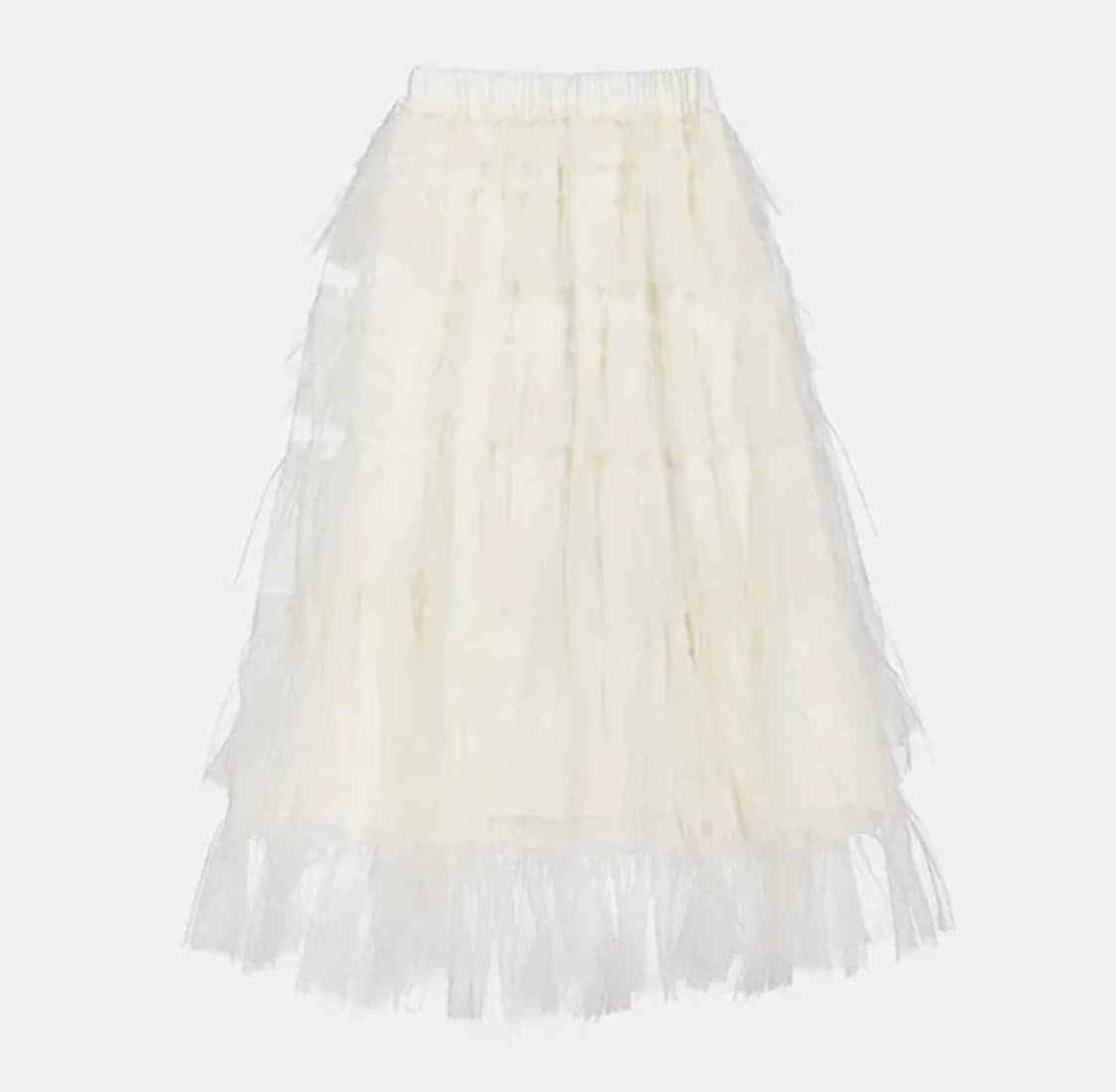 생긴스튜디오 TULLE TIERED LONG SKIRT- IVORY 상품이미지4