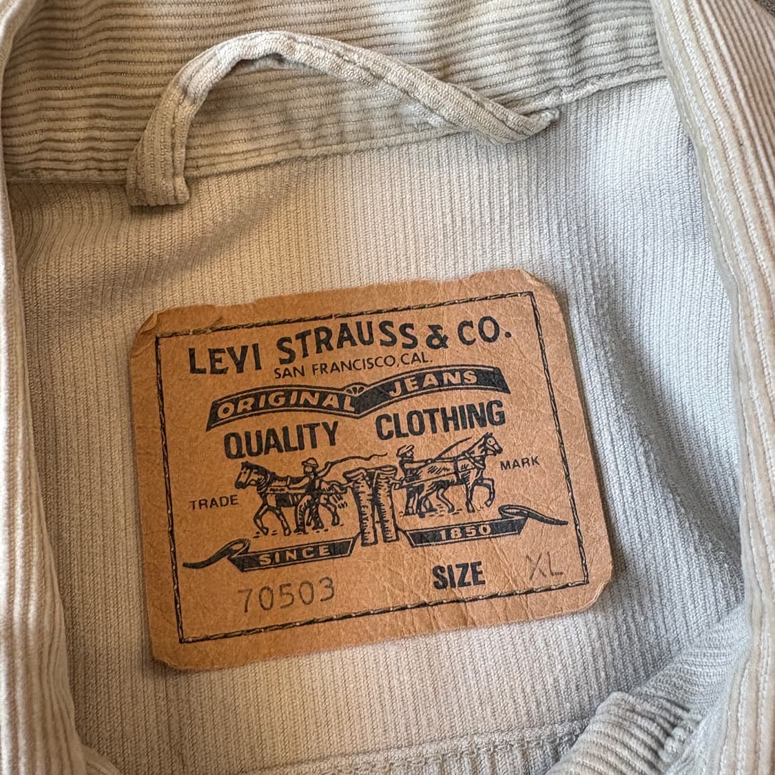 90s Levis 90년대 생산 리바이스 라이트 베이지 코듀로이 자켓  상품이미지5