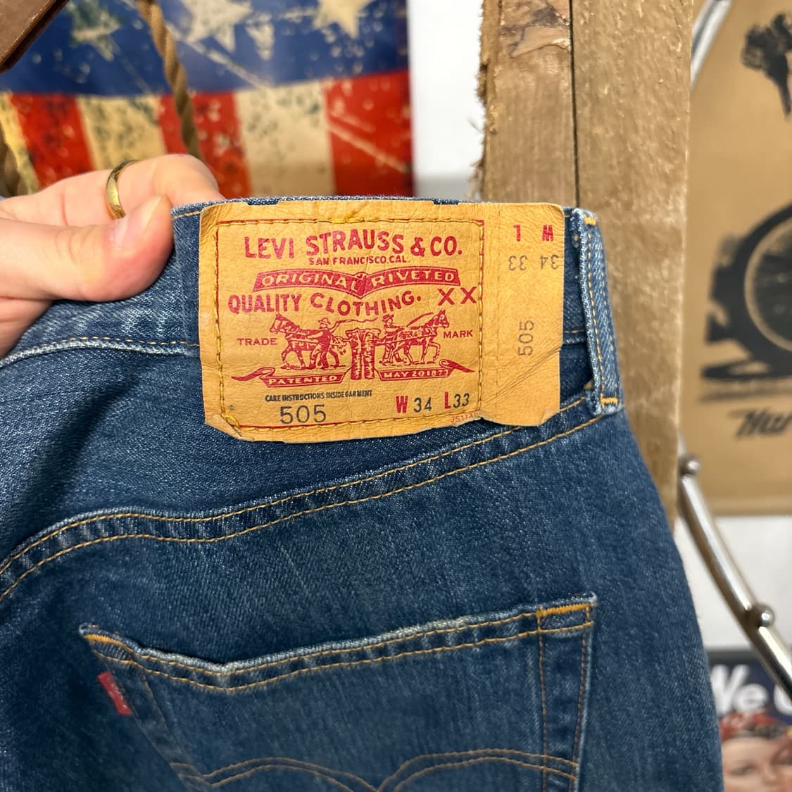 00s 리바이스 재팬라인 505 레귤러핏 켓브러쉬 데님팬츠 N905 상품이미지7