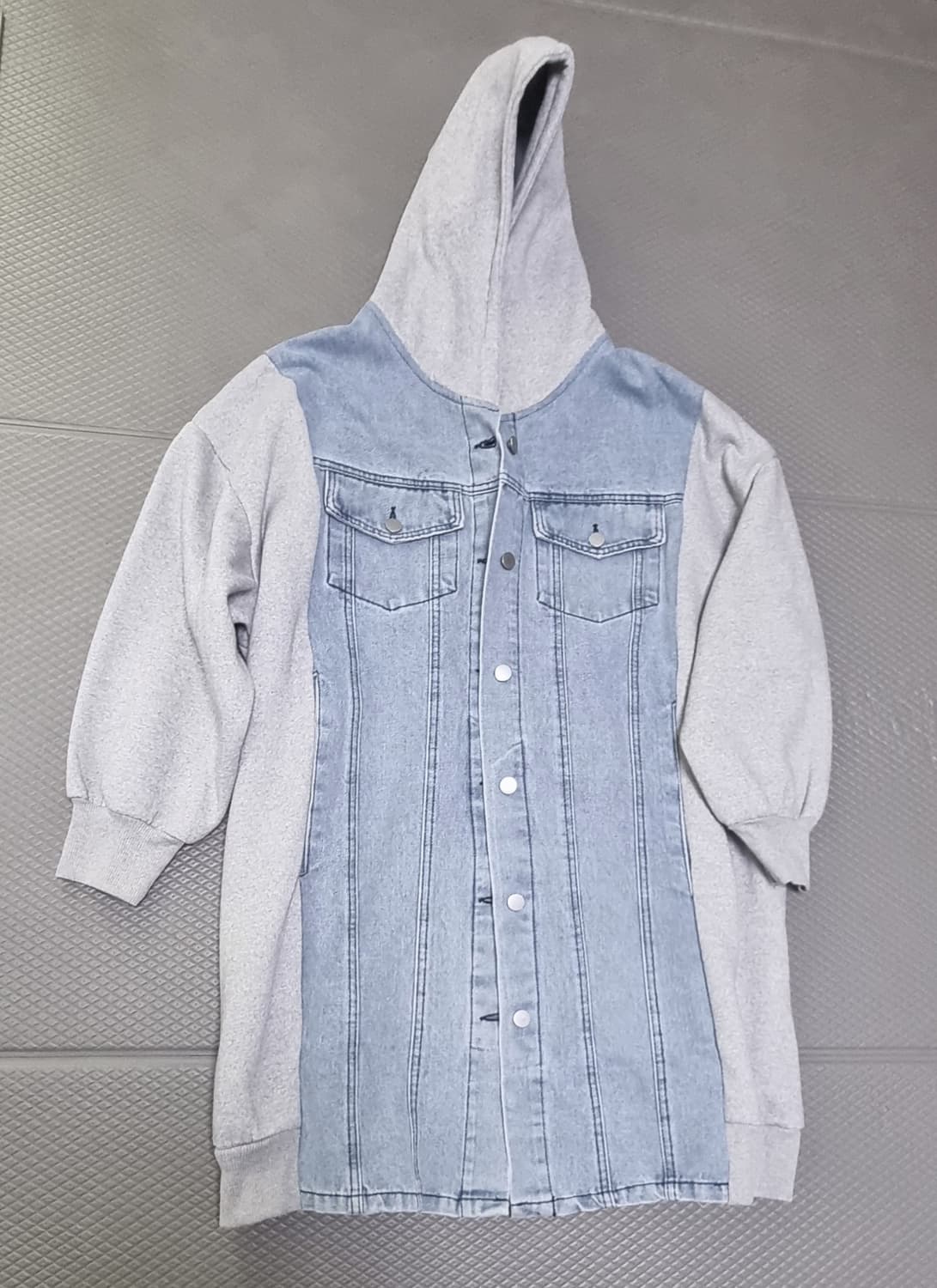 오버핏 후드 데님 롱 자켓 상품이미지10