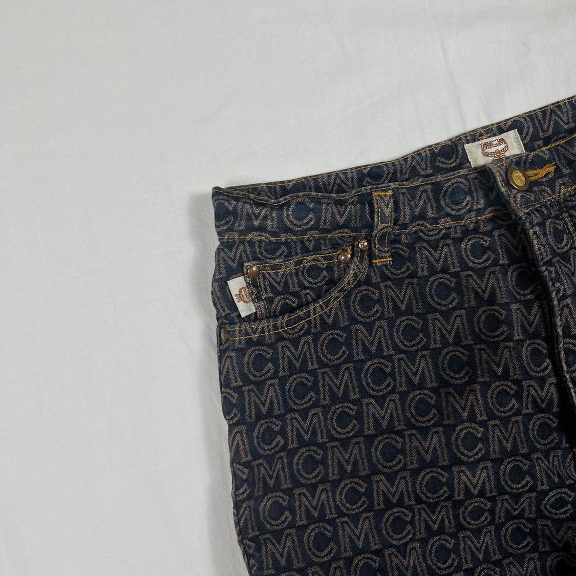 90’s 엠씨엠 mcm 자카드 패턴 팬츠 바지 상품이미지8