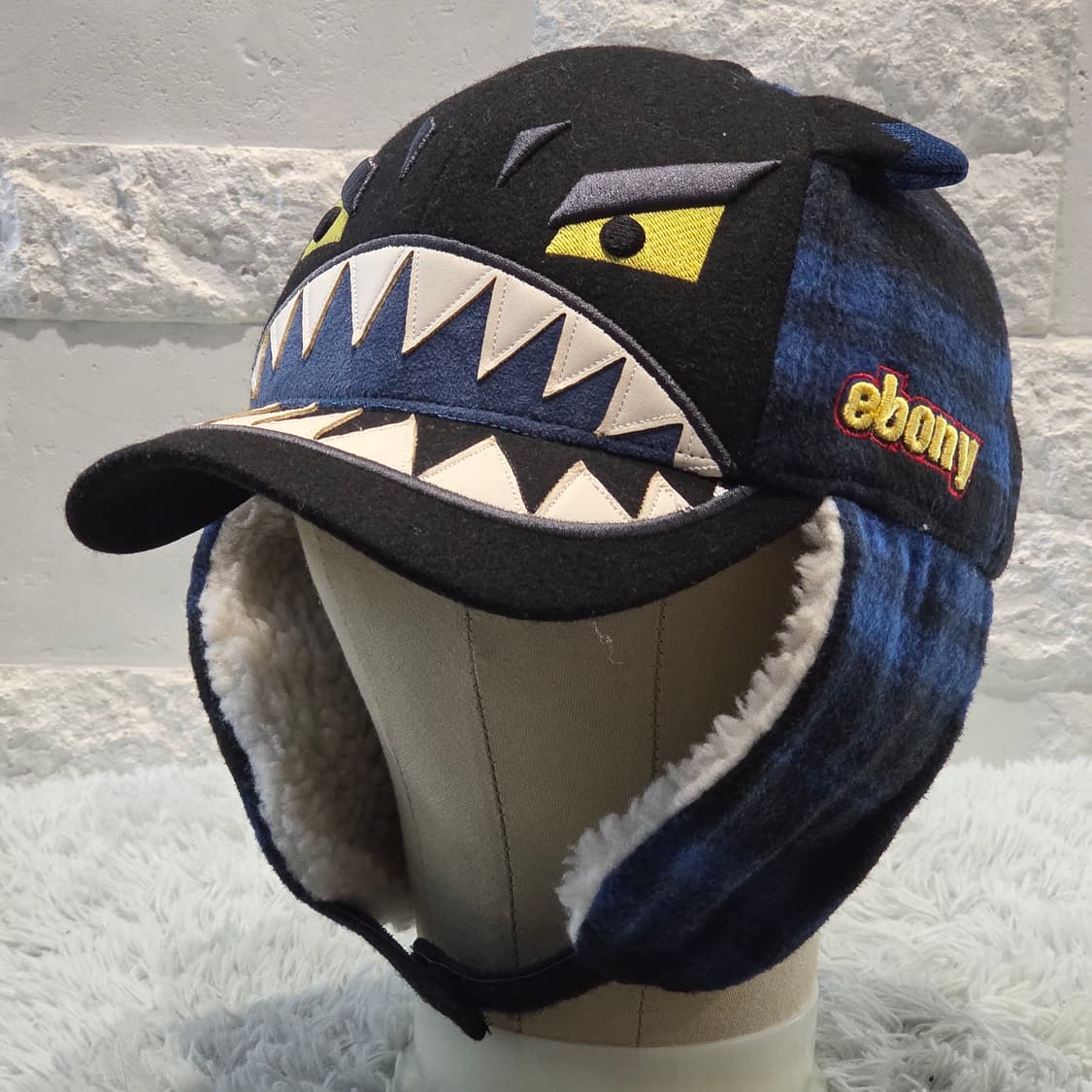 L9-2:엘스틴코 몬스터 플랩 캡 블루 체크 OSFA(54-58cm) 상품이미지4