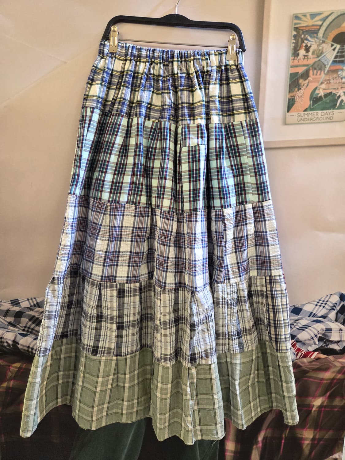 [MADE] 체크캉캉 롱 패치스커트🤍 상품이미지1