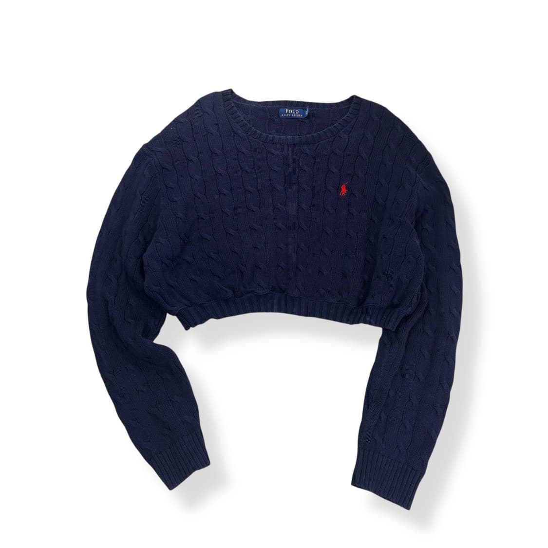 W 100 폴로랄프로렌 커스텀 꽈배기 크롭 니트 상품이미지1