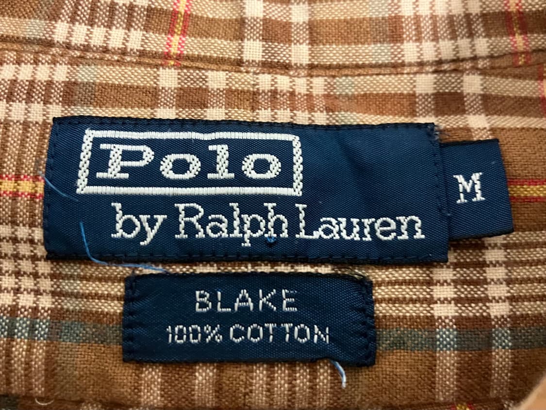 폴로 랄프로렌 카멜브라운 긴팔 남방 체크셔츠 M 105 빈티지 구제 상품이미지3