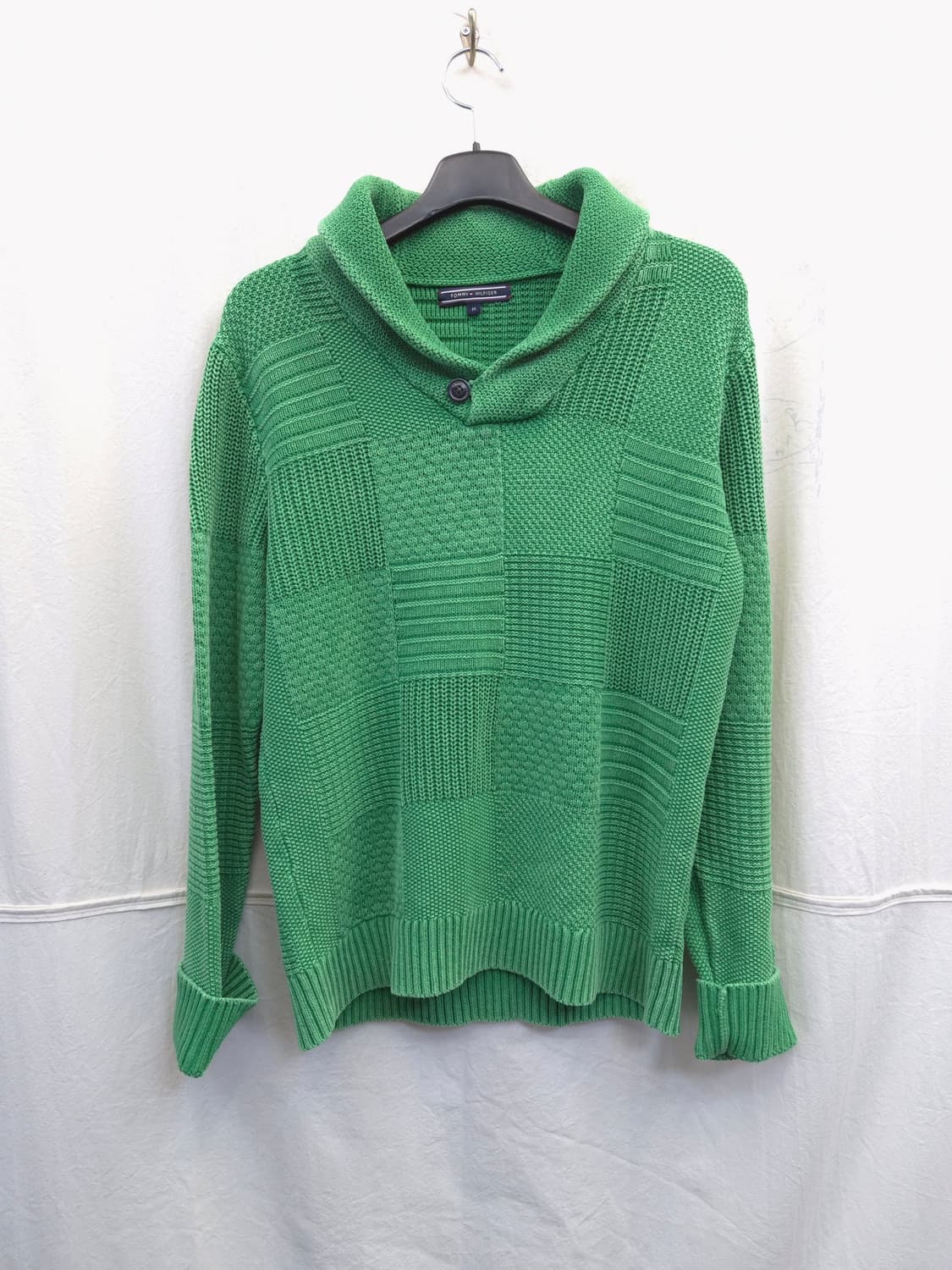 타미힐피거 그린 꽈배기 니트 상품이미지1