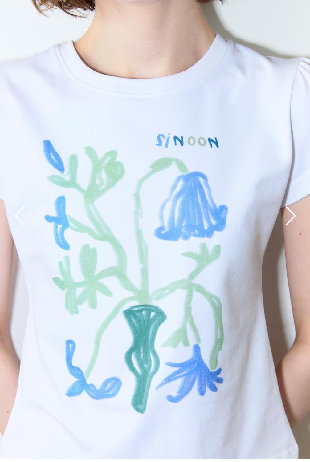 Flower vase puff T shirt - Blue 상품이미지3