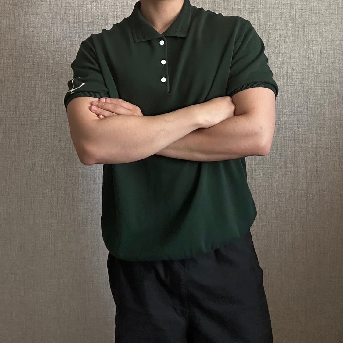 Guernsey Woollens 코튼 카라 반팔 니트 상품이미지4