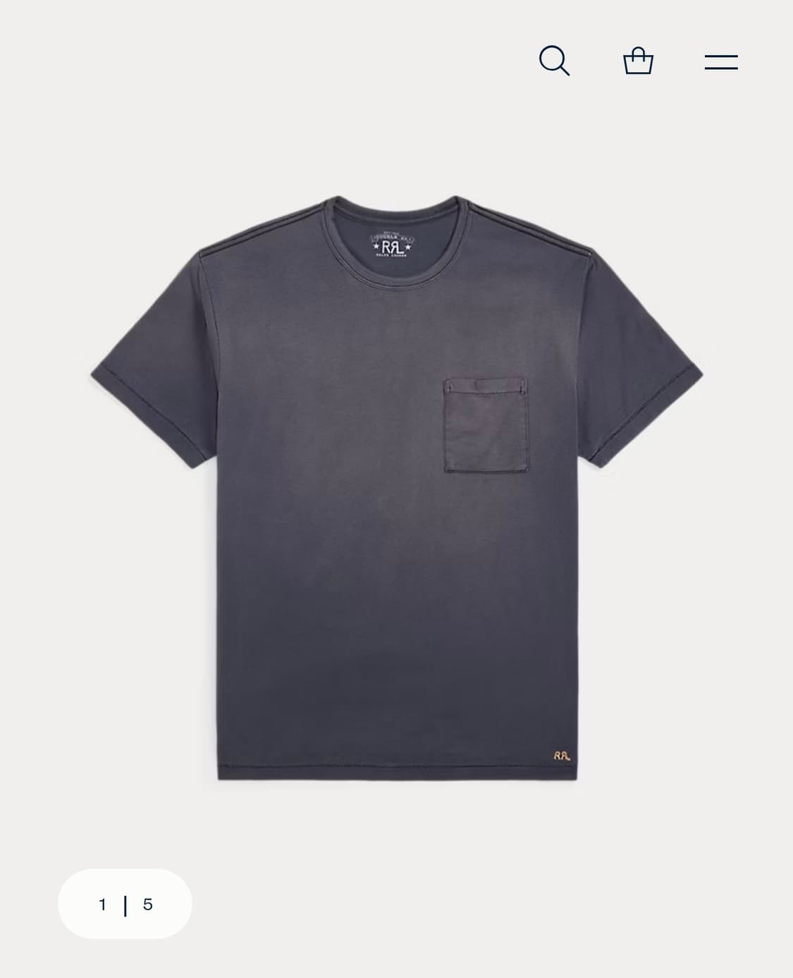 RRL 가먼트 다이 포켓 티셔츠 블루 상품이미지1