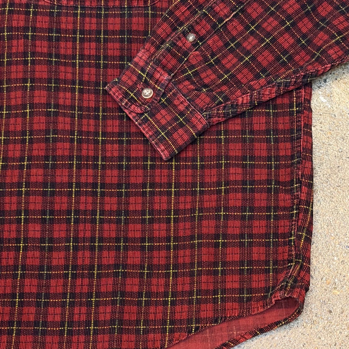 새상품급 미국 빈티지 에디바우어 코듀로이 골덴 체크 셔츠 상품이미지5