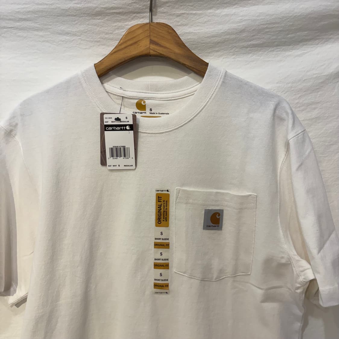 칼하트 포켓 반팔티 화이트 상품이미지3