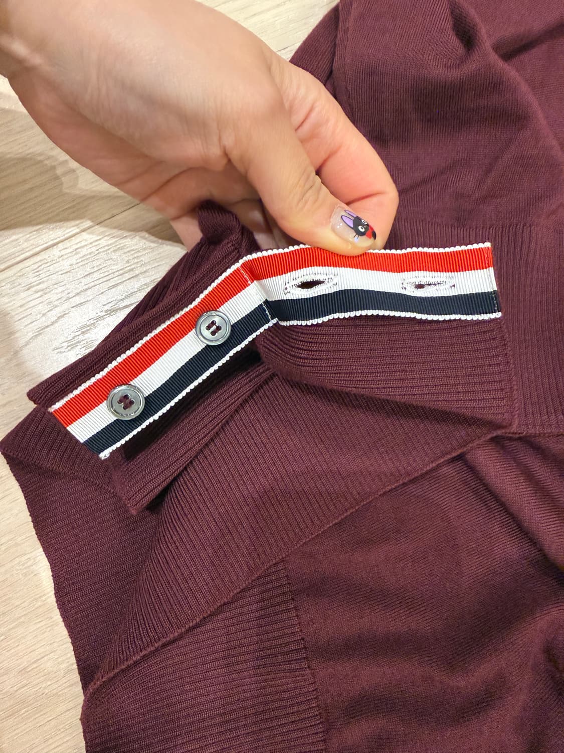 톰브라운 니트 메리노울 3 사이즈 버건디 상품이미지5