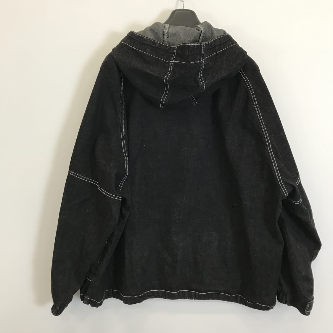 트레블 흑청 데님 후드점퍼 [L사이즈] 상품이미지4