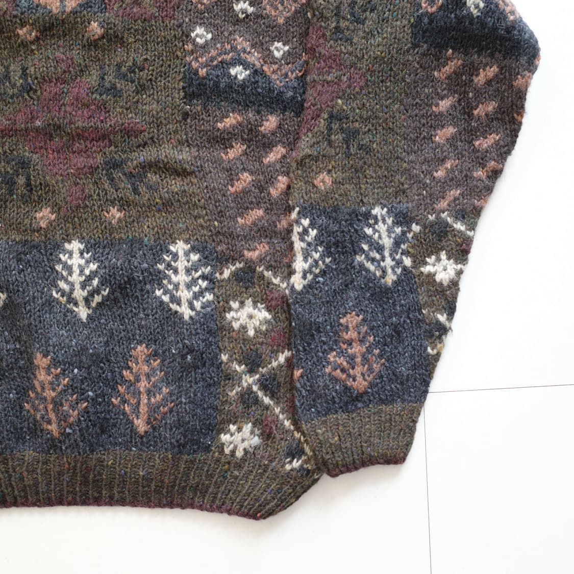 아디론닥 핸드메이드 패치워크 울 니트 M 상품이미지3