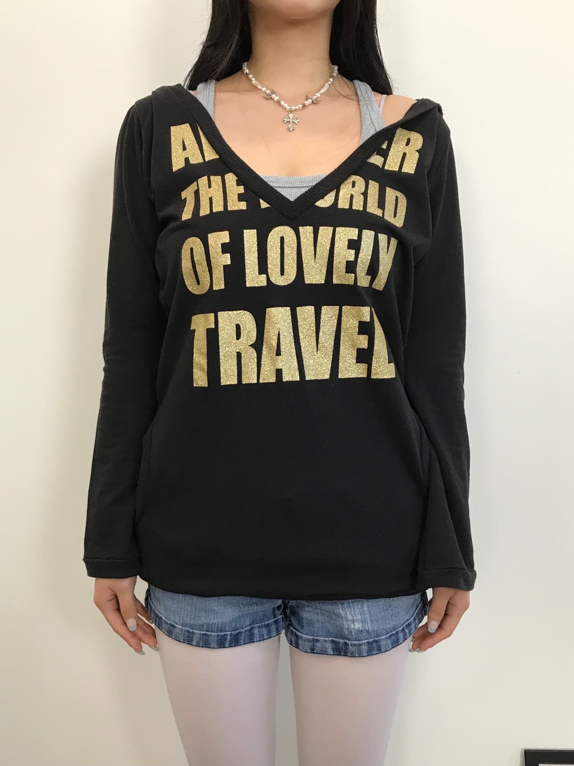 Jpn Y2k Gold Graphic Hoodie 상품이미지3