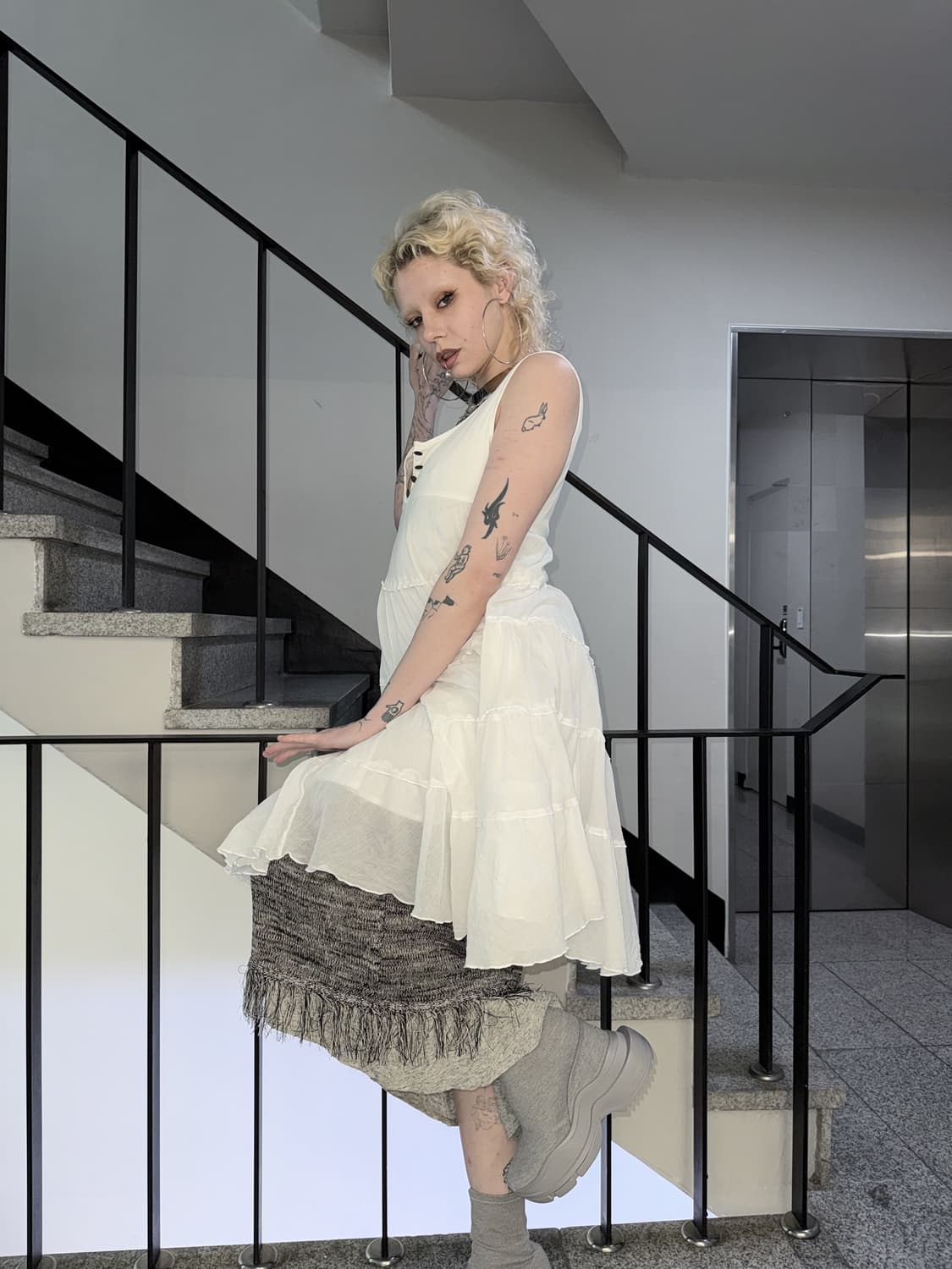 hippie henley neck dress 상품이미지2