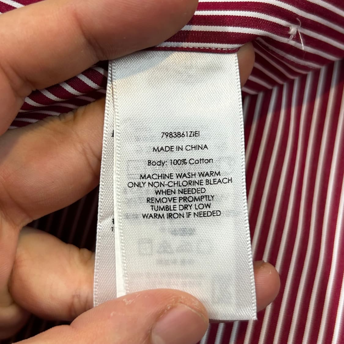 L) 폴로 랄프로렌 클래식 레드 스트라이프 포플린 셔츠 T86 상품이미지8