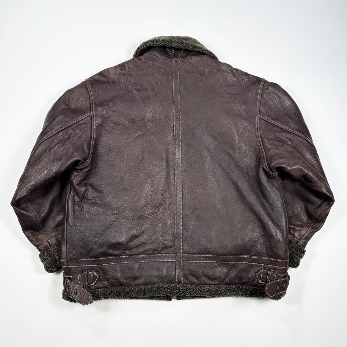 VTG 빈티지 브라운 가죽 무스탕 자켓 (L) 상품이미지3