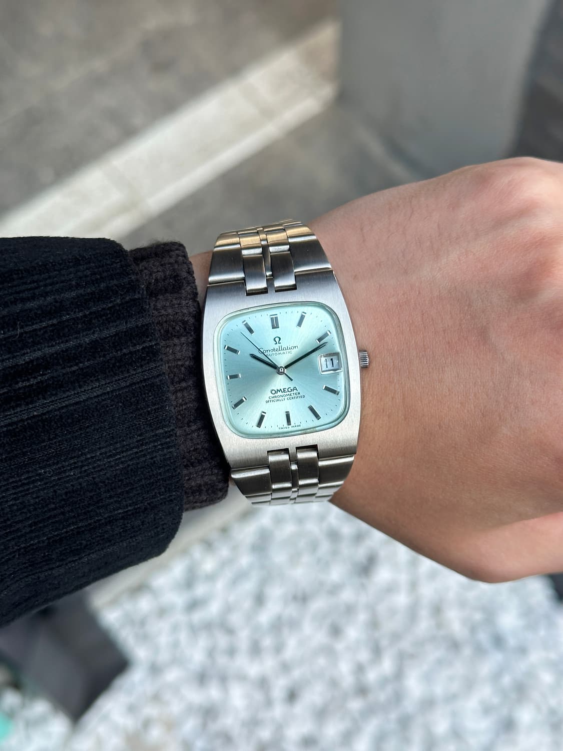 오메가 컨스틸레이션 36미리 민트스카이 다이얼 남성 자동 시계 상품이미지9