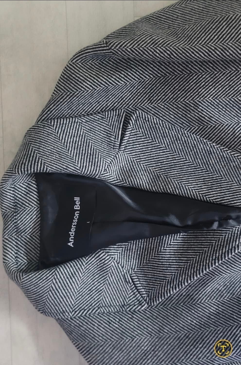 앤더슨벨 울 캐시 조나스 헤링본 오버 코트 L 상품이미지1