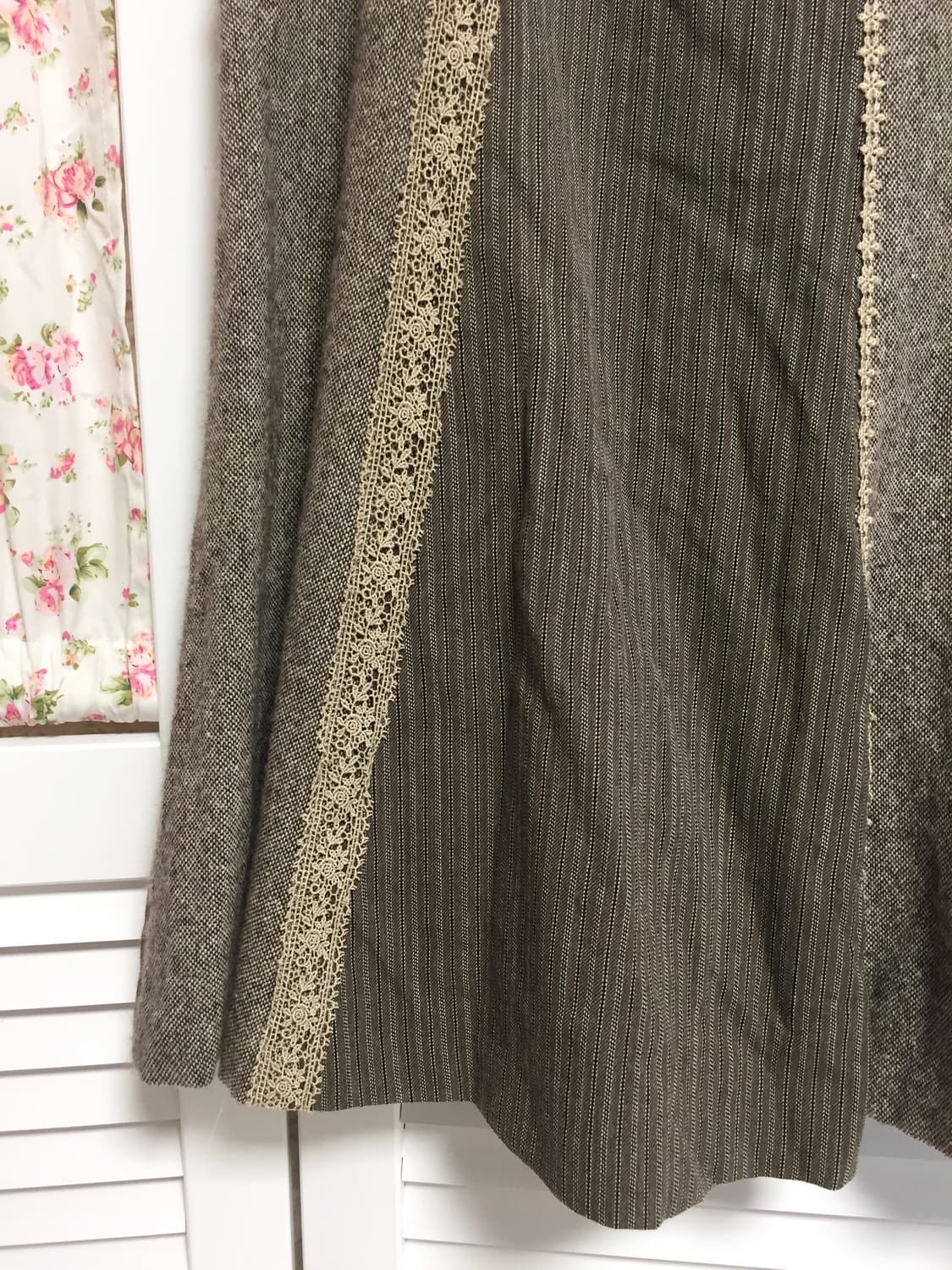 빈티지 차콜브라운 레이스 스커트 상품이미지3