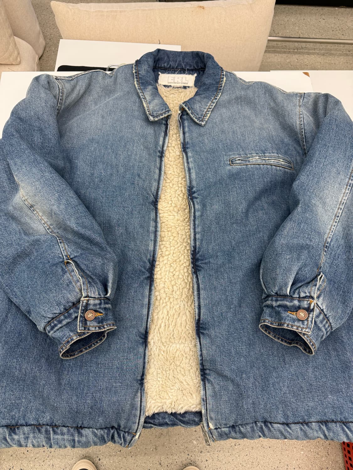 erl 시어링 데님 자켓 xl 상품이미지3