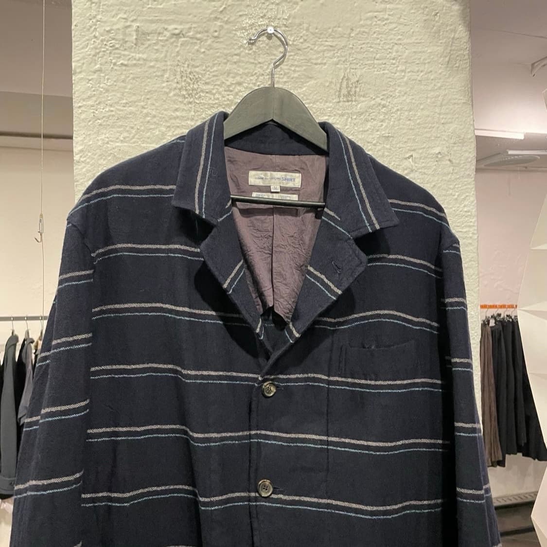 꼼데가르송 셔츠 축융 울 스트라이프 자켓 상품이미지3