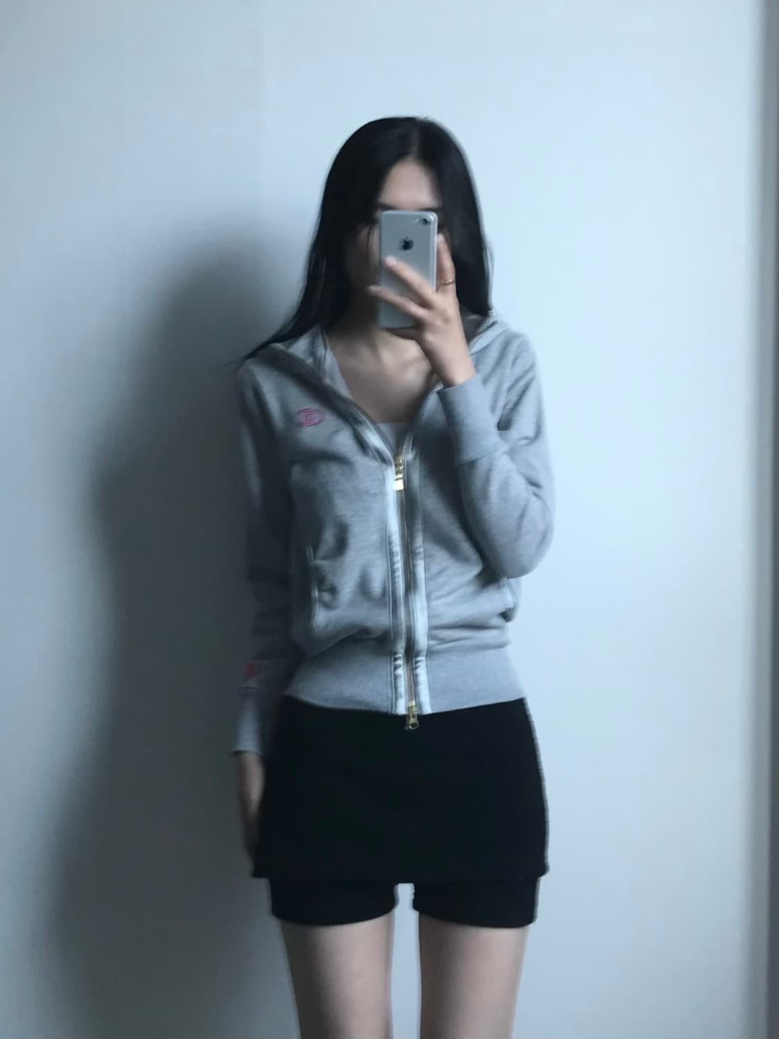 챔피온 일판 큐빅로고 그레이 후드집업  상품이미지1