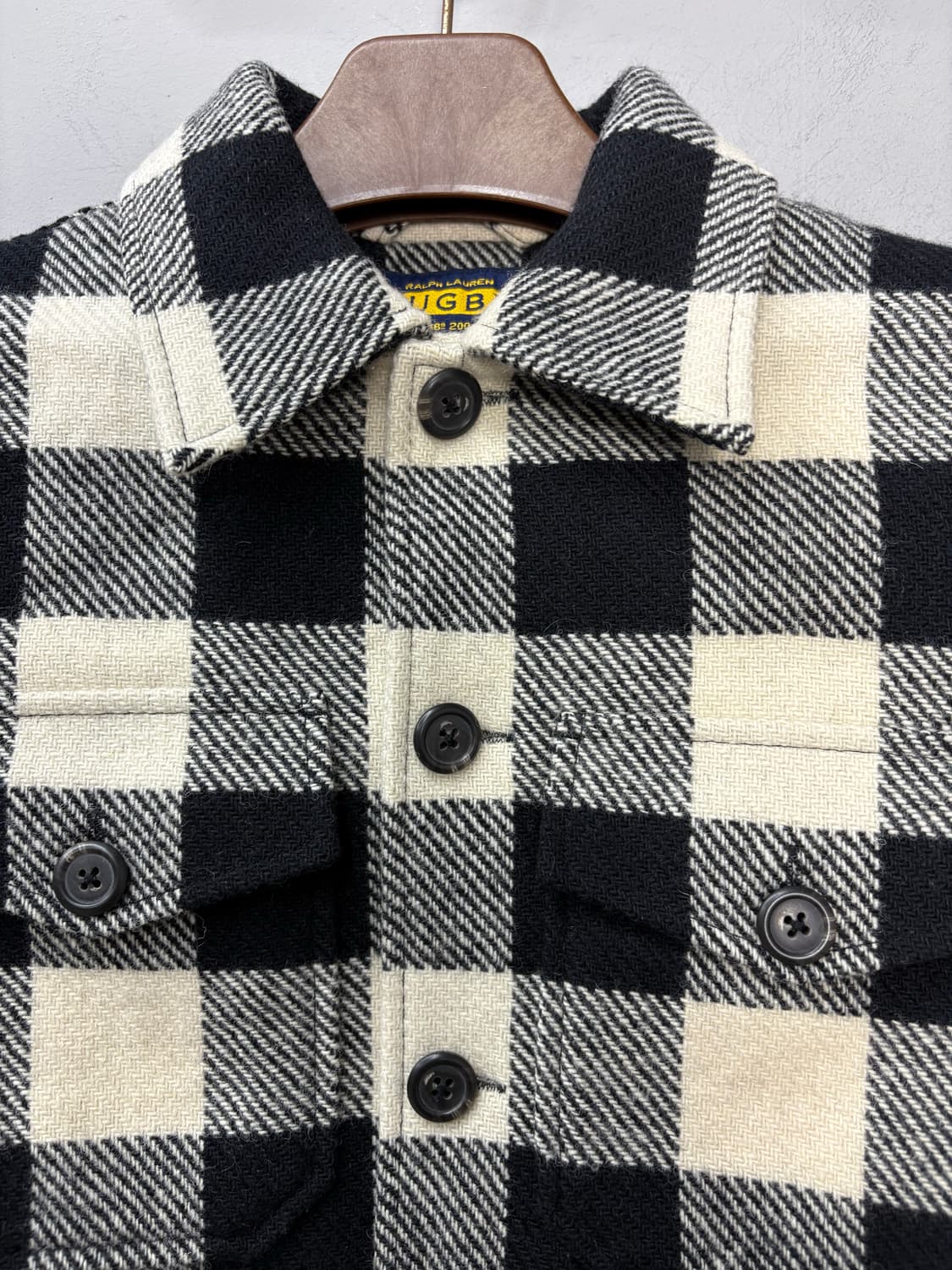 폴로랄프로렌 블랙앤화이트 버팔로 체크 크롭 자켓 A3105 상품이미지3