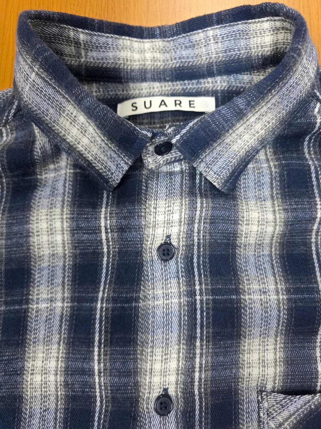 수아레 유로피안 피치 체크 셔츠 네이비 XL 상품이미지4