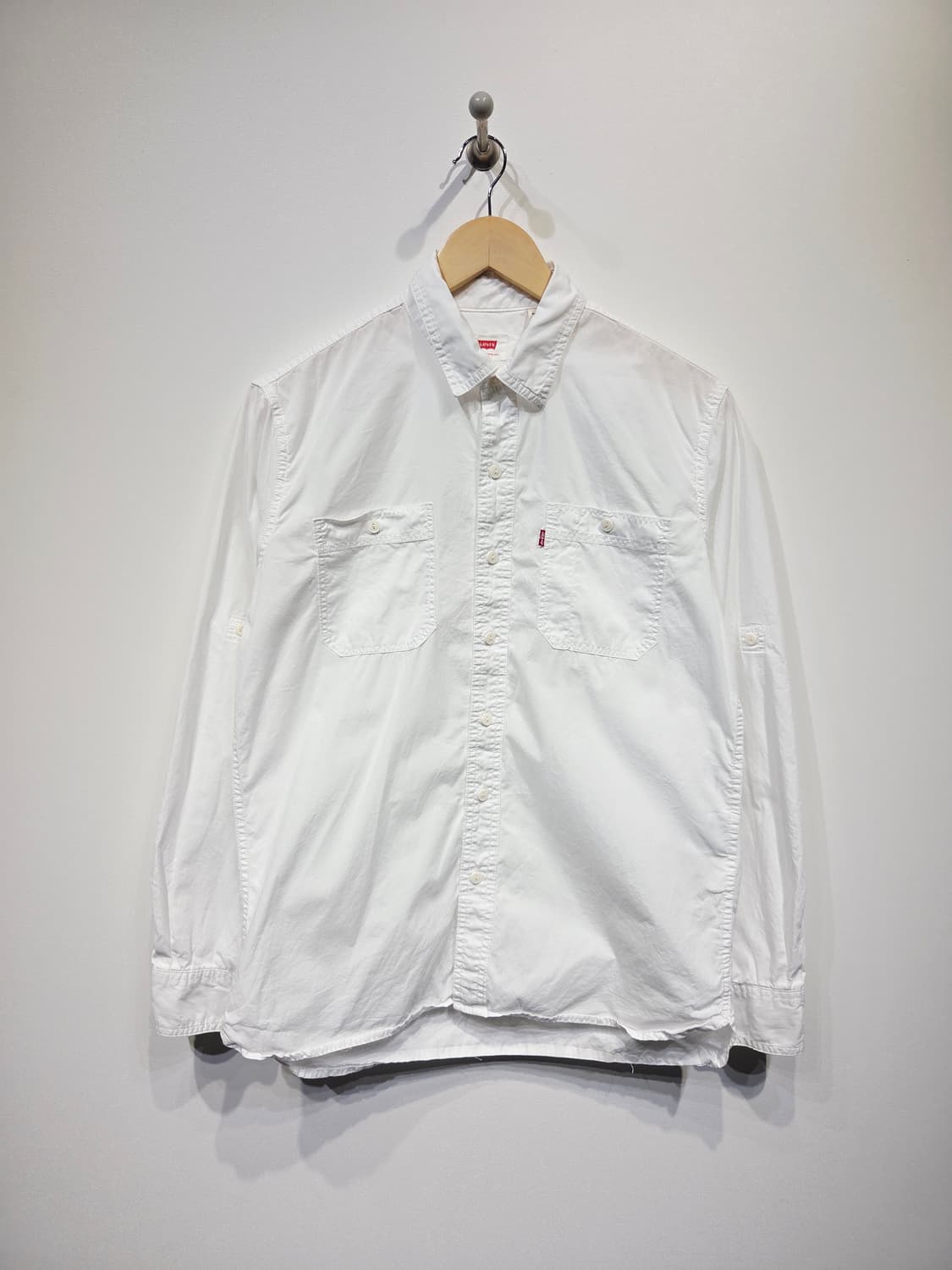 리바이스(Levi's) 화이트 솔리드 셔츠_M 상품이미지2