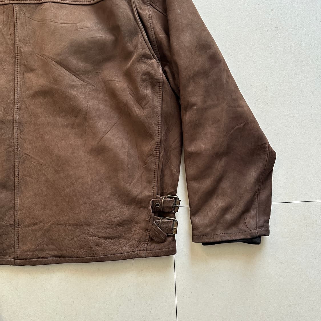 90년대 1957 피렌체 빈티지 이탈리아 생산 레더 자켓 M 상품이미지10