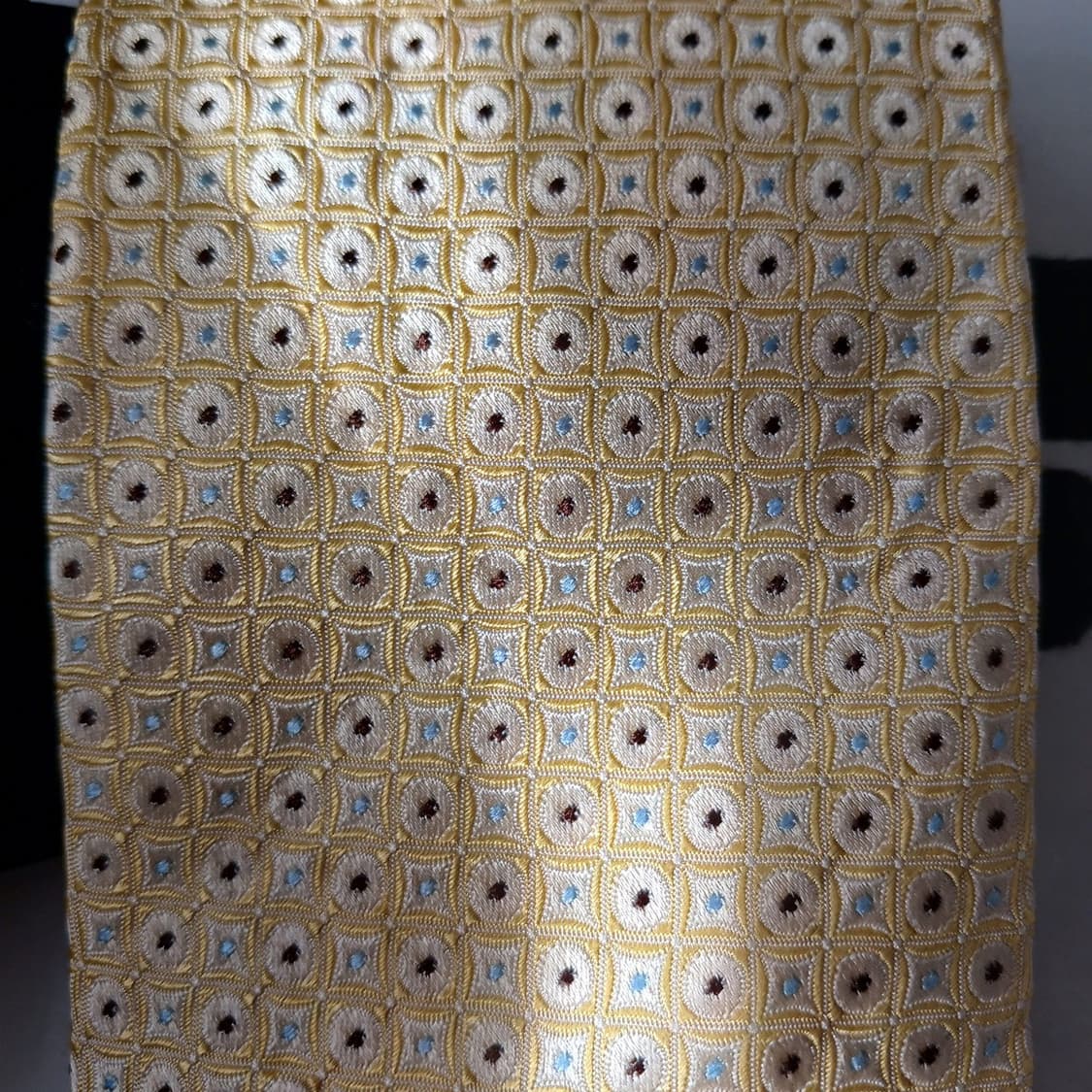 휴고보스 실크 옐로 지오메트릭 패턴 넥타이 8.6cm A등급 A18852 상품이미지6