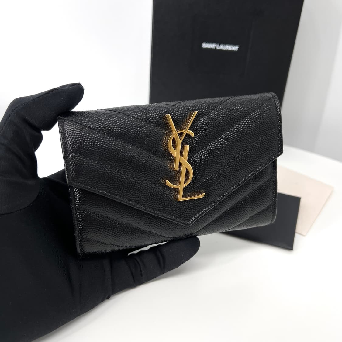 생로랑 엔벨로프 여성 카드지갑 블랙 (414404) 상품이미지3