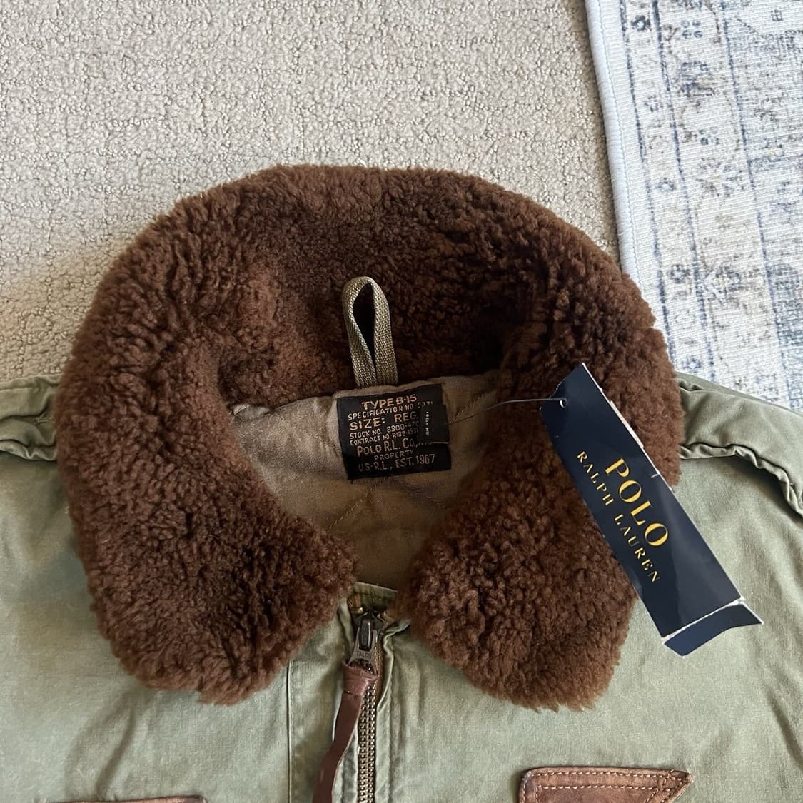 (새제품)폴로 랄프로렌 b-15 시어링 칼라 다운 봄버 상품이미지4