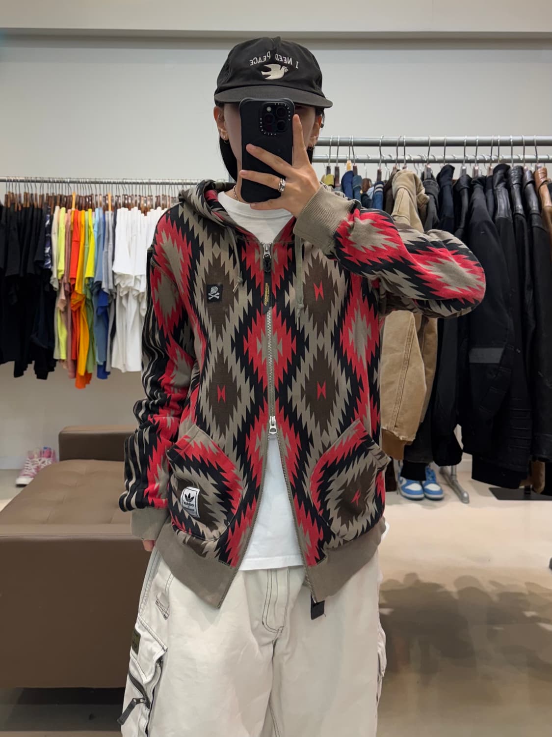 아디다스 x 네이버후드 나바호 패턴 후드집업 상품이미지5
