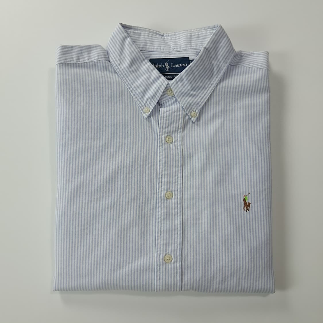 CK487 2XL 폴로 00s 클래식블루 스트라이프 반팔 셔츠 남방 상품이미지7