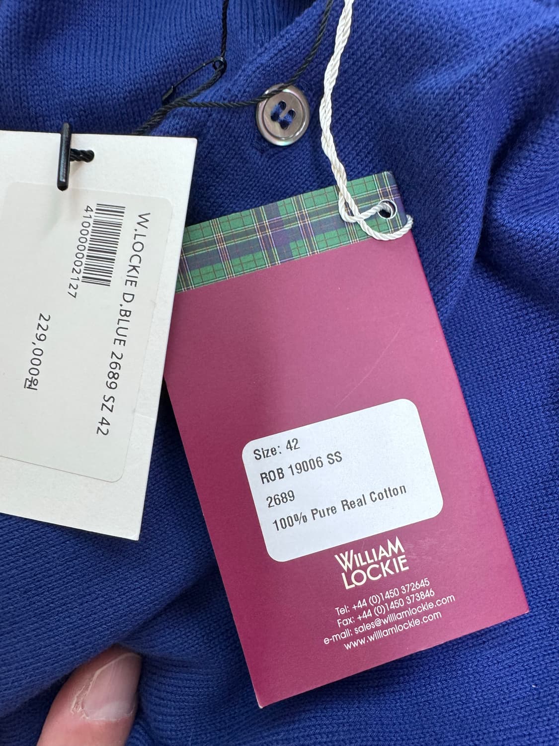 윌리엄로키 반팔 니트 블루 (택달린 새상품) 상품이미지8