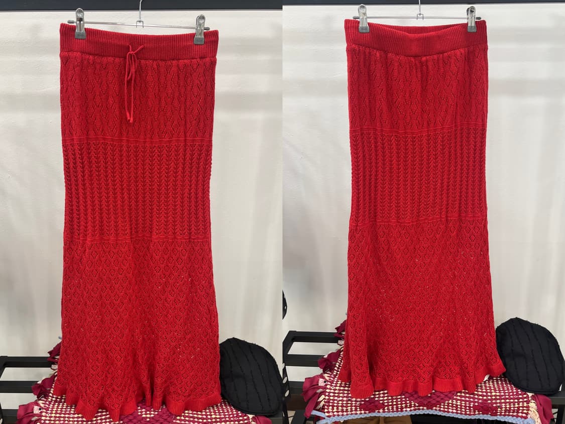 red knit maxi skirt 상품이미지6