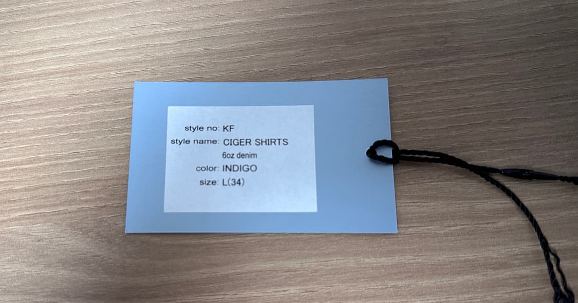 택포)케네스필드 시가셔츠 6oz denim 인디고 L 판매 상품이미지4