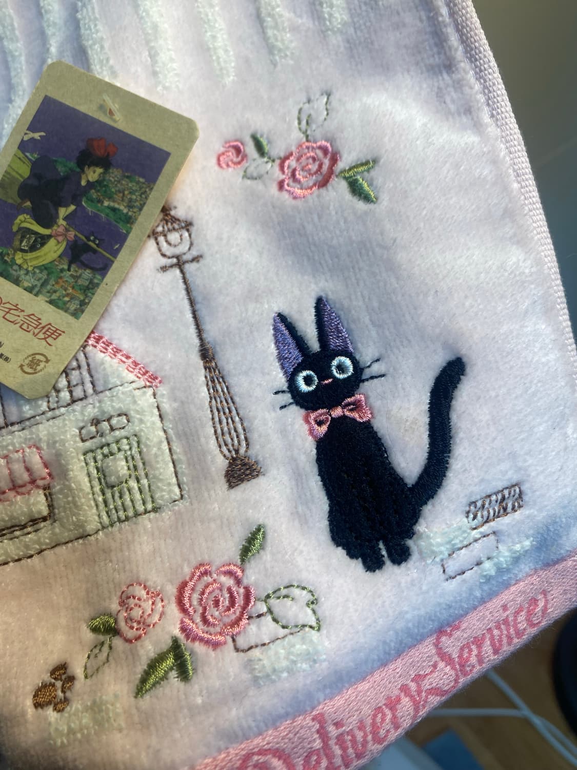 지브리 마녀배달부 키키 자수 손수건 새상품 상품이미지1