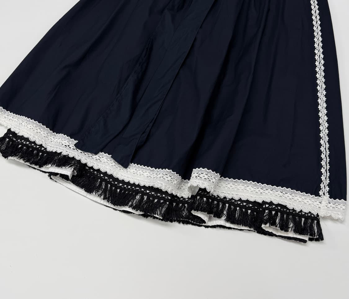 Beams boy x Tori-to fringe skirt 상품이미지5